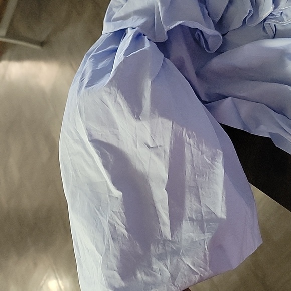 NWT Vestique Light Blue Ruffle Wrap Size Small Dress - Picture 6 of 7